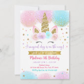 Eenhoorn Roze Goud Magische Verjaardag Kaart (Voorkant)