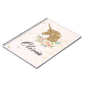 EENHOORN ROZE+GOUD NOTITIEBOEK (Linkerzijde)