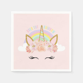 Eenhoorn Roze & Goud Party Servetten