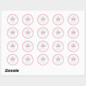 Eenhoorn Roze & Gouden Party Favor Label Sticker S (Vel)