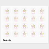 Eenhoorn Roze & Gouden Party Favor Label Sticker S (Vel)