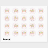 Eenhoorn Roze & Gouden Party Favor Label Sticker S (Vel)