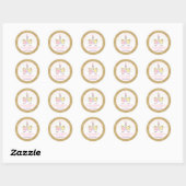 Eenhoorn Roze & Gouden Party Favor Label Sticker S (Vel)