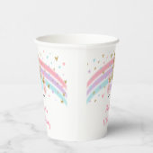 Eenhoorn roze gouden pastel regenboog verjaardag papieren bekers (Rechts)
