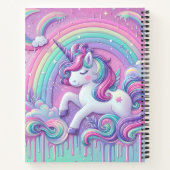 Eenhoorn roze gouden sterren notitieboek (Achterkant)