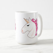 Eenhoorn roze haar wit Kind kind Koffiemok (Voorkant rechts)