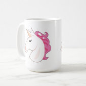 Eenhoorn roze haar wit Kind kind Koffiemok (Voorkant links)