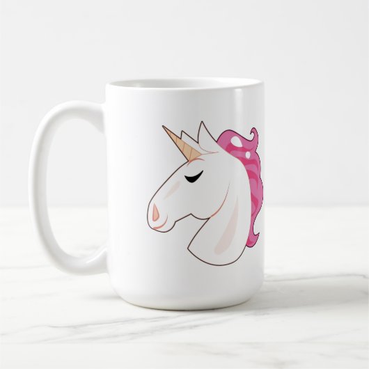 Eenhoorn roze haar wit Kind kind Koffiemok (Links)