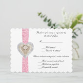 Eenhoorn Roze Kant Trouw Reactiekaart Kaart (Staand voorkant)