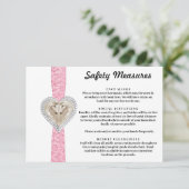 Eenhoorn Roze Kant Veiligheidsmaatregelen Informatiekaartje (Staand voorkant)