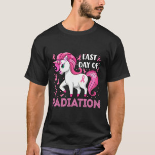 Eenhoorn roze lint laatste dag van bestraling bors t-shirt