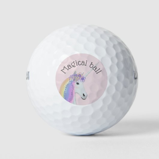 Eenhoorn Roze Magische Vrouwen Golf Ballen (Voorkant)