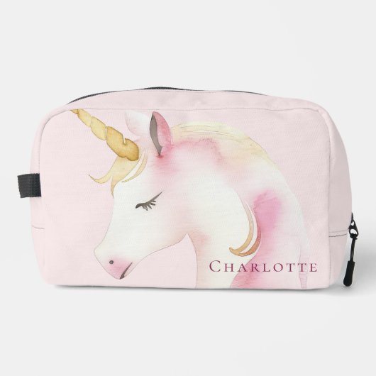 Eenhoorn roze meisje toilettasje (Voorkant)