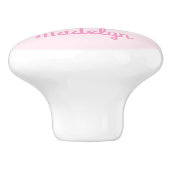 Eenhoorn roze naam keramische knop (Zijkant)