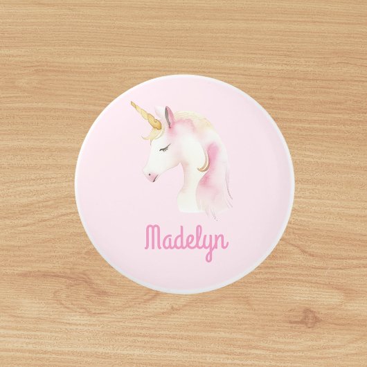 Eenhoorn roze naam keramische knop