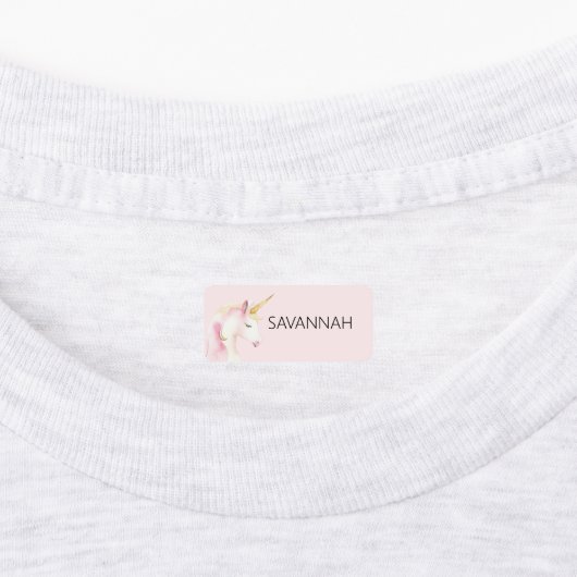 Eenhoorn roze naam meisje labels (Aangebracht)