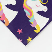 Eenhoorn Roze Paarse Baby Naam Fleece Deken (Hoek)