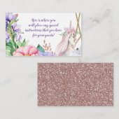 Eenhoorn Roze Paarse Bloem Informatiekaartje (Voorkant / Achterkant)