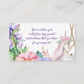 Eenhoorn Roze Paarse Bloem Informatiekaartje (Voorkant)