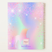 Eenhoorn roze paarse holografische naam planner (Achterkant)