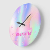 Eenhoorn roze paarse naam meisje magisch grote klok (Hoek)