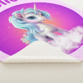 Eenhoorn roze paarse naam sherpa deken (3/4)