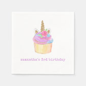 Eenhoorn Roze Paarse Pastel Cupcake Verjaardagsfee Servet (Voorkant)