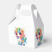 Eenhoorn roze Paarse regenboog grillige bruiloft Bedankdoosjes (Achterkant)