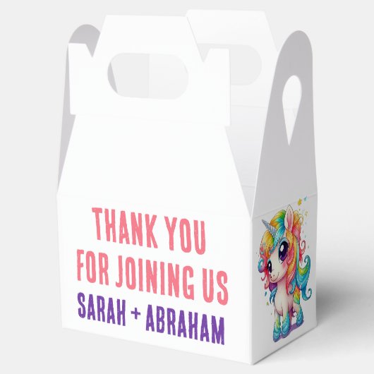 Eenhoorn roze Paarse regenboog grillige bruiloft Bedankdoosjes (Geopend)