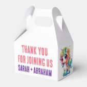 Eenhoorn roze Paarse regenboog grillige bruiloft Bedankdoosjes (Voorkant Zijde)