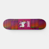 EENHOORN ROZE SKATEBOARDS OP MAAT GEPERSONALISEERD (Horizontaal)