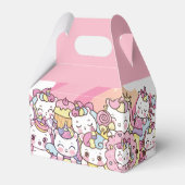 Eenhoorn roze verjaardagsfeestje bedankdoosjes (Achterkant)