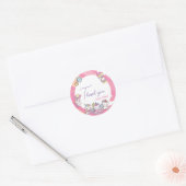 Eenhoorn roze verjaardagsfeestje ronde sticker (Envelop)