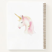 Eenhoorn roze wit meisje notitieboek (Achterkant)