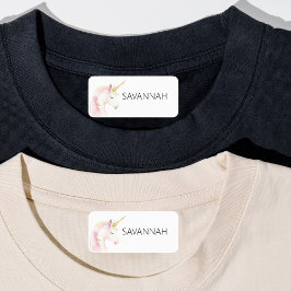 Eenhoorn roze wit naam meisje labels