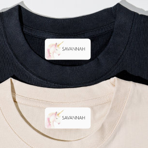 Eenhoorn roze wit naam meisje labels