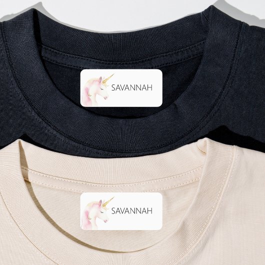 Eenhoorn roze wit naam meisje labels