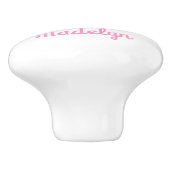 Eenhoorn roze witte naam keramische knop (Zijkant)