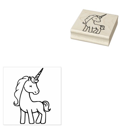 Eenhoorn Rubber Art Stamp voor kinderen Rubberstempel (Gestempeld)