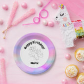 Eenhoorn Ruimte Gelukkige Verjaardag Papieren Bordje (Feest)