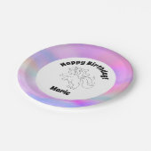 Eenhoorn Ruimte Gelukkige Verjaardag Papieren Bordje (Gekanteld)