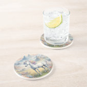 Eenhoorn Sandstone Onderzetter (Zijkant)