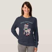 Eenhoorn Santa Cartoon T-shirt (Voorkant volledig)