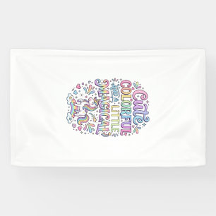 Eénhoorn Schattig Kleurrijk en een Beetje Magisch Spandoek
