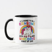 Eenhoorn Schattig Whimsical Grappig Regenbogen En Mok (Links)