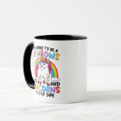 Eenhoorn Schattig Whimsical Grappig Regenbogen En Mok (Voorkant links)