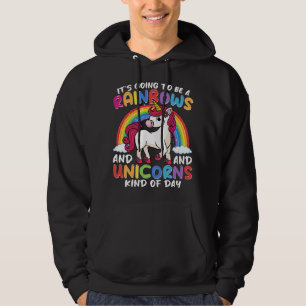 Eenhoorn Schattig Whimsisch Grappig Regenbogen En  Hoodie