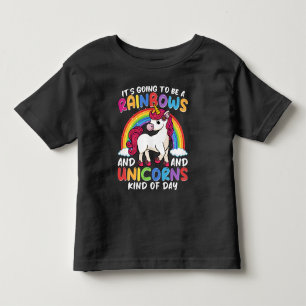 Eenhoorn Schattig Whimsisch Grappig Regenbogen En  Kinder Shirts