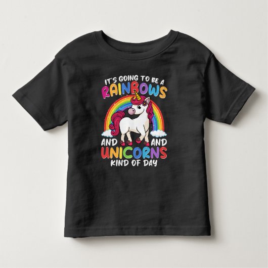 Eenhoorn Schattig Whimsisch Grappig Regenbogen En  Kinder Shirts (Voorkant)