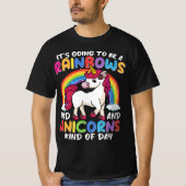 Eenhoorn Schattig Whimsisch Grappig Regenbogen En T-shirt (Voorkant)